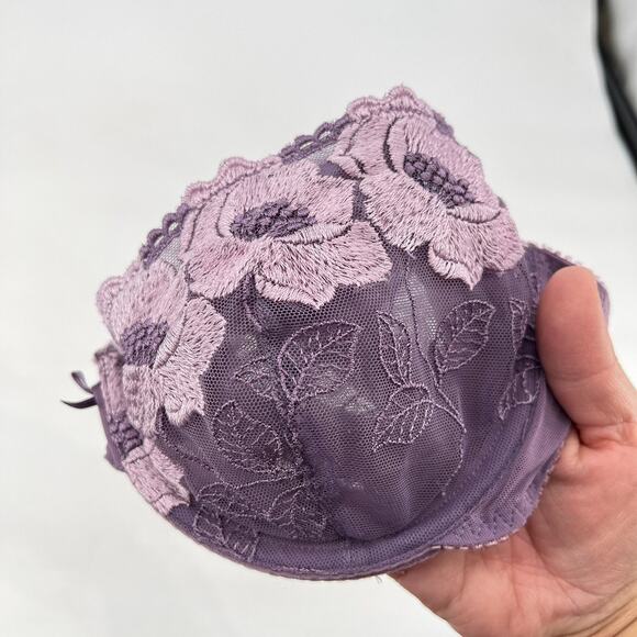Rene Rofe Bra Women's 36C Purple Lilac Lace Wired - Picture 6 of 6